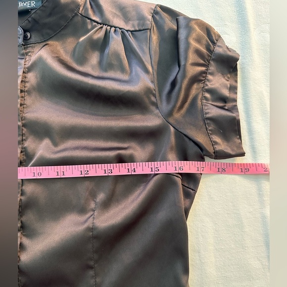 A Byer Vintage Brown Silky Fitted Blouse Size XS/S Whimsigoth Preppy Fairy Y2K - Picture 9 of 11
